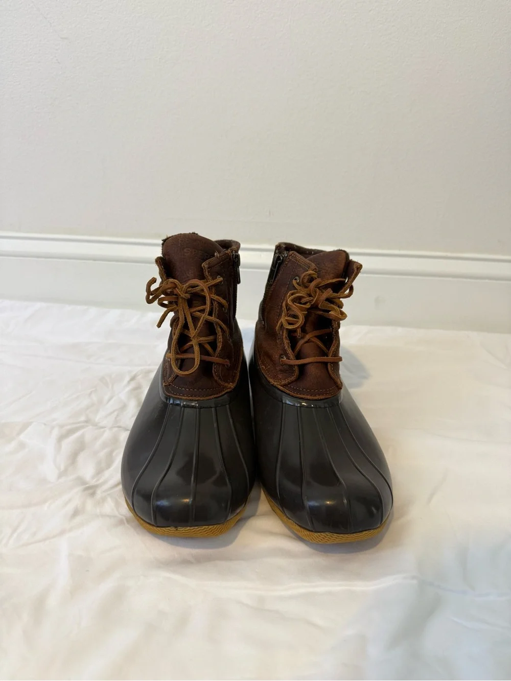 Sperry Women’s Size 11 Brown Leather Black Duck Boots Waterproof